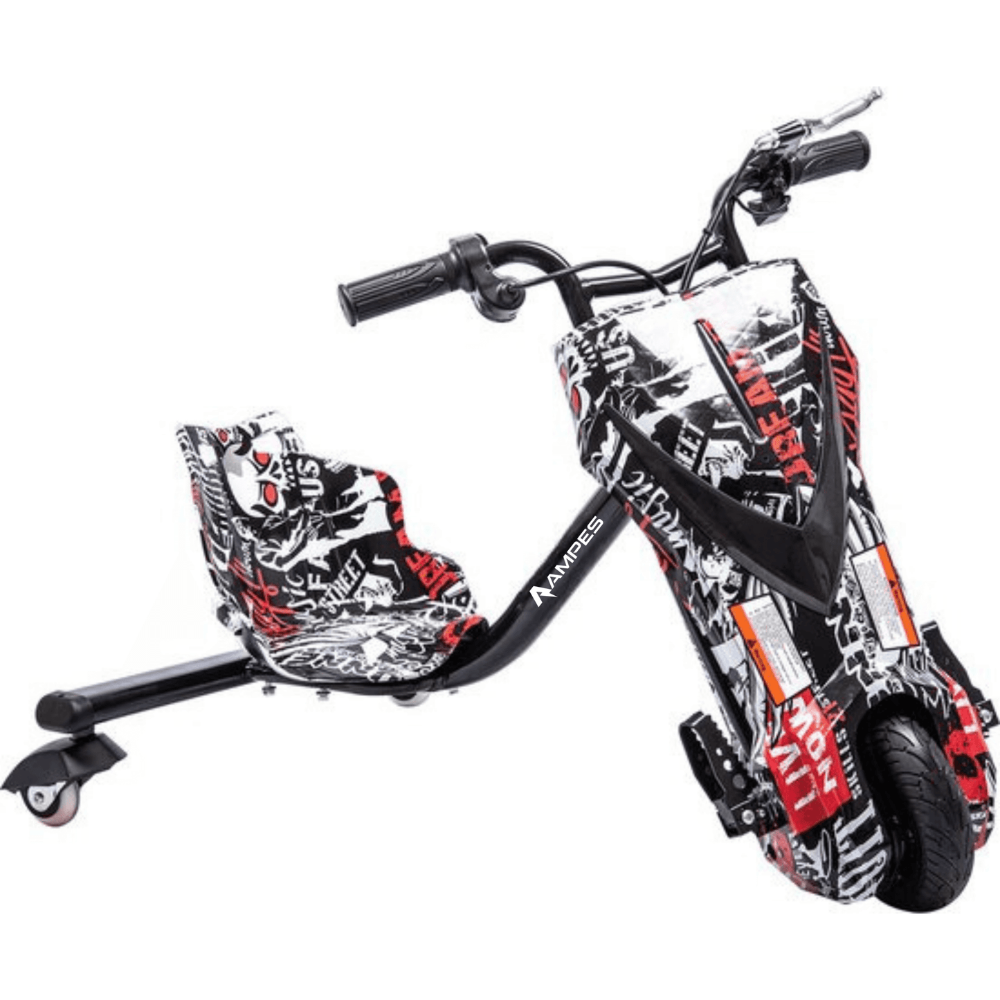 Ampes Drift Trike Graffiti Grey - elektrisch, tot 25 km/u, voor kind en volwassene