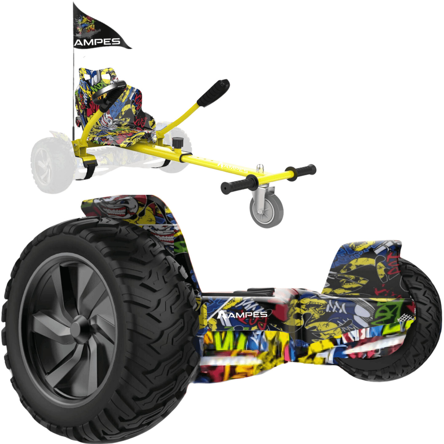 Ampes Off Road Hoverboard Hiphop + Hoverkart Hiphop - 8,5 inch off-road met bijpassende hoverkart