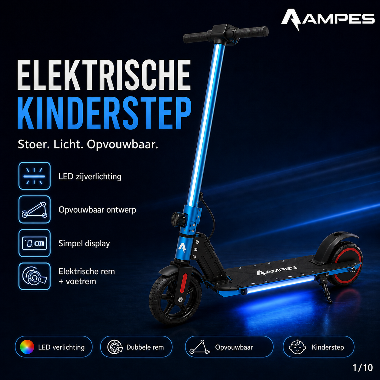 Elektrische Kinderstep - Blauw
