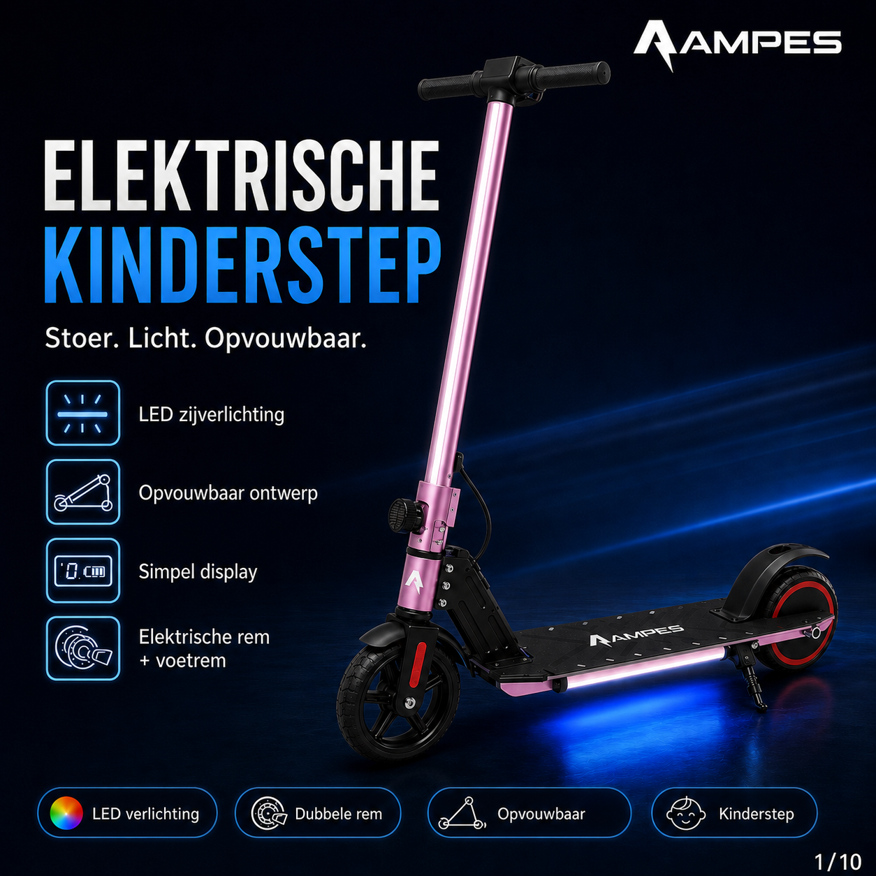 Elektrische Kinderstep - Roze