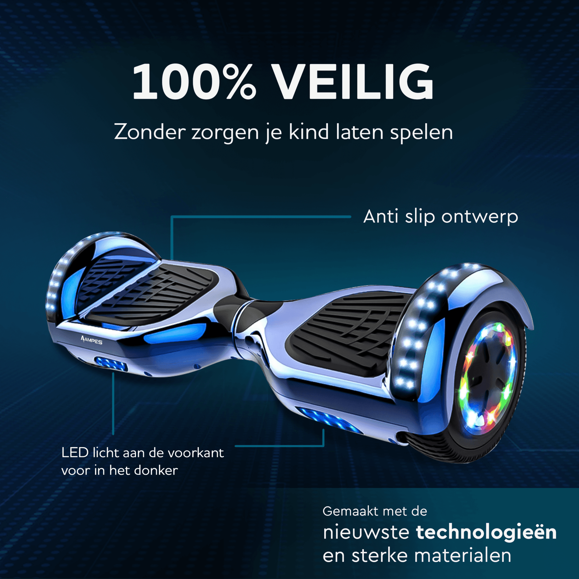 Ampes Hoverboard blauw 6,5 inch