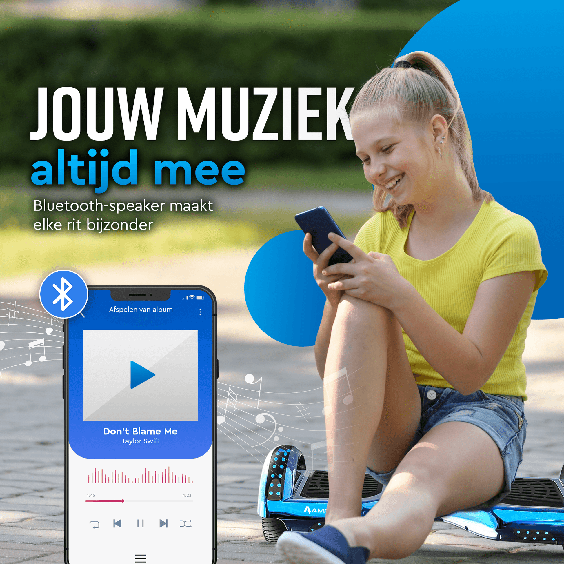 Ampes Hoverboard - Chroom Blauw | Afbeelding 4