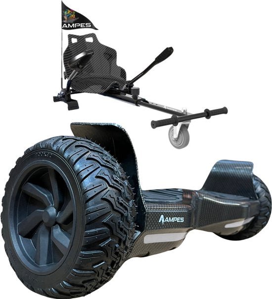 Ampes Off Road Hoverboard - Chroom Paars + Hoverkart